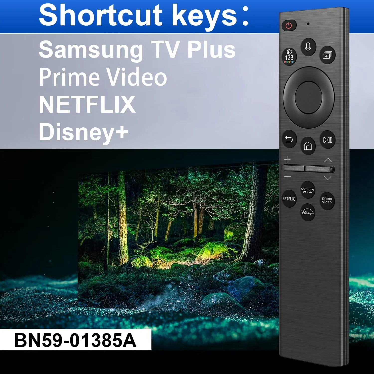 ریموت کنترل صوتی جایگزین AZMKIMI برای کنترل تلویزیون هوشمند سامسونگ با عملکرد صوتی، جایگزینی برای تلویزیون های هوشمند کریستال UHD QLED 4K 8K سامسونگ (2020/2021/2022) (BN59-01385A) ریموت کنترل صوتی جایگزین AZMKIMI برای کنترل تلویزیون هوشمند سامسونگ با عملکرد صوتی، جایگزینی برای تلویزیون های هوشمند کریستال UHD QLED 4K 8K سامسونگ (2020/2021/2022) (BN59-01385A)