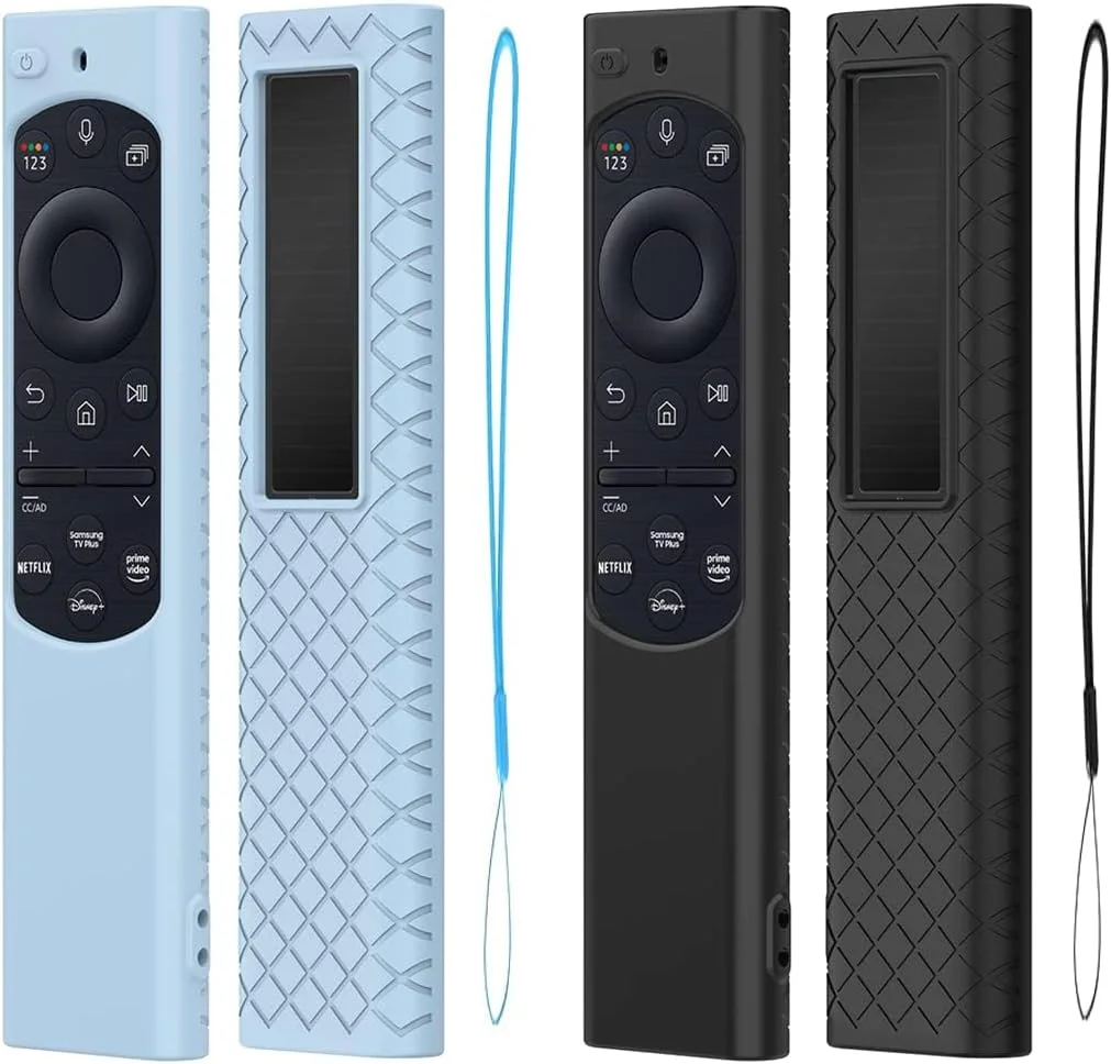 کاور سیلیکونی کنترل از راه دور پنل خورشیدی سامسونگ Azonee، 2 عدد، جدیدترین کاور محافظ سیلیکونی برای کنترل تلویزیون های هوشمند BN59-01385 BN59-01386 BN59-0139، محافظ باتری و روکش