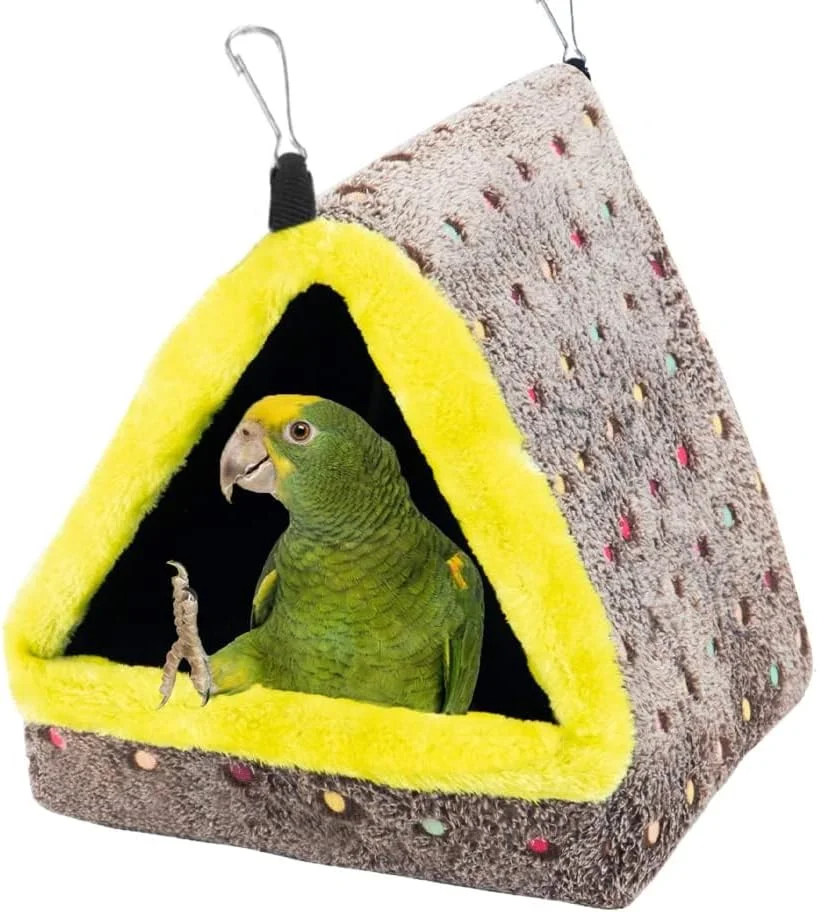 خانه لانه پرنده گرم زمستانی X spring، قفس آویز تختخواب، غار دنج آویز لانه پرنده، قفس مخفیگاه کلبه پرنده برای مرغ عشق، طوطی کوتوله، طوطی، مرغ مینا، عروس هلندی