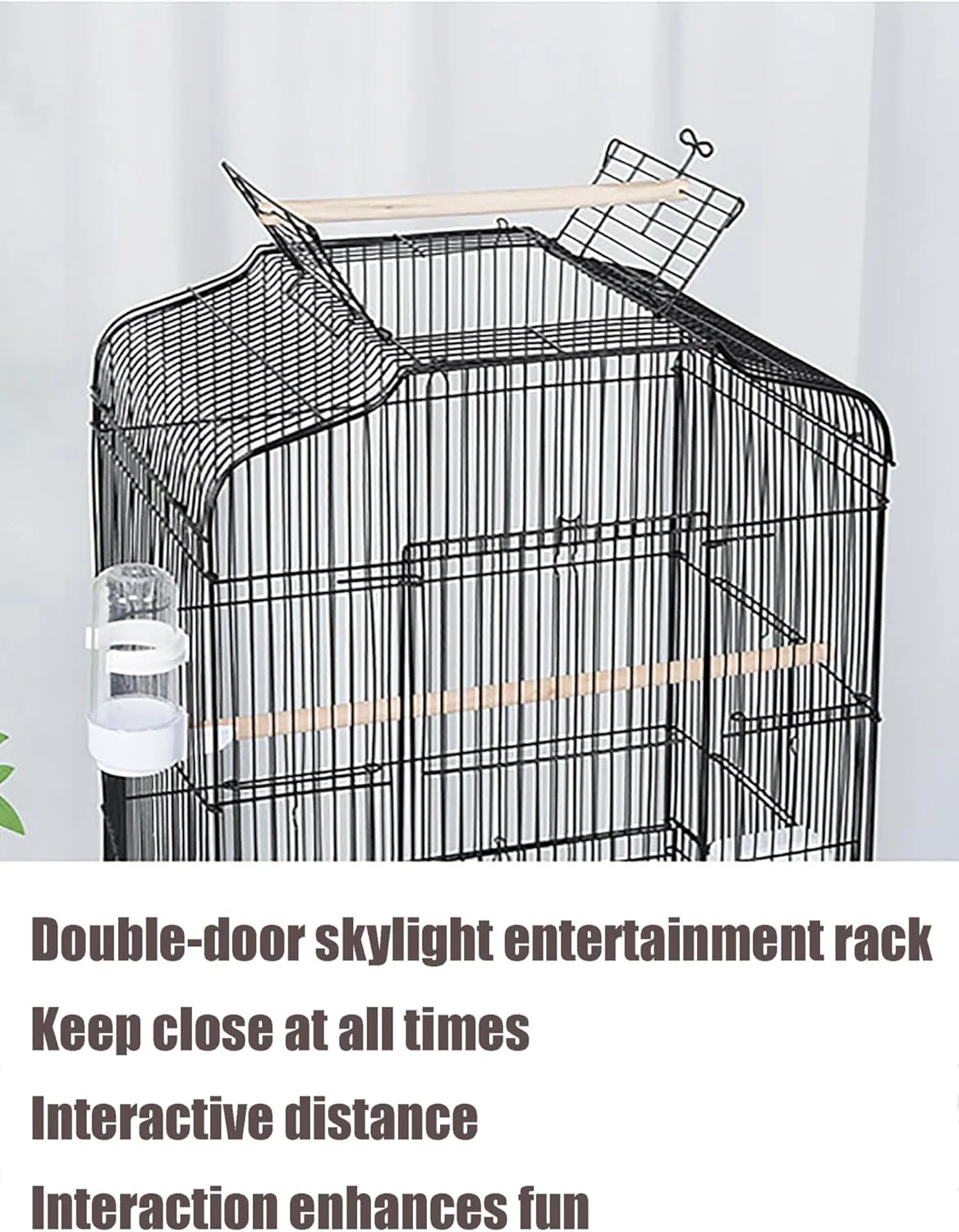 قفس بزرگ طوطی، قفس پرنده، با سینی کشویی و پایه چرخدار جداشدنی، قفس حیوانات خانگی برای عروس هلندی، مرغ عشق، کبوتر با پایه، سینی، دستگیره، قفس پرواز 54 اینچی