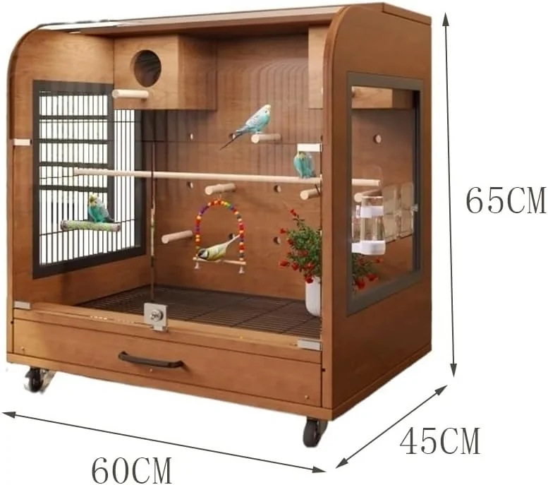 قفس پرنده، قفس چوبی بسیار بزرگ برای طوطی ها، تمیز کردن آسان، دارای تهویه مناسب، برای خانه، قفس پرنده در فضای باز