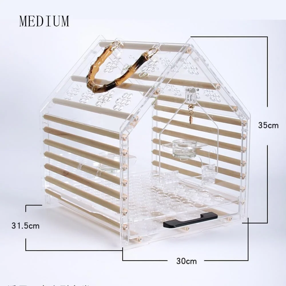 قفس پرنده SONGYL-20249، خانه پرنده، آکریلیک، قابل حمل، قفس پرنده مونتاژ شده، تنفسی، زینتی، قفس پرنده فضای باز، تمیز کردن آسان، قفس پرنده فضای باز (متوسط)