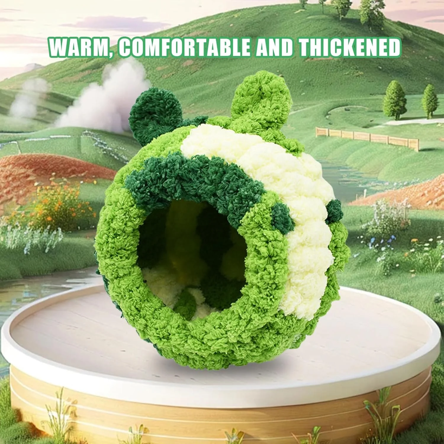 لانه پرنده، خانه لانه پرنده گرم زمستانی تخت طوطی آغوشی برای قفس، لانه طوطی مخمل خواب دار برای کانور، عروس هلندی، مرغ عشق، طوطی برزیلی، حیوانات خانگی کوچک (سبز A)