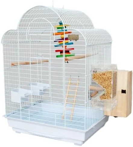 قفس ایستاده 27.5 اینچی، قفس طوطی برزیلی از جنس آهن فرفورژه با سینی کشویی، قفس پرنده مشکی برای طوطی برزیلی، مرغ عشق، عروس هلندی، مرغ باجریگار - پرندگان کوچک/متوسط (آبی)