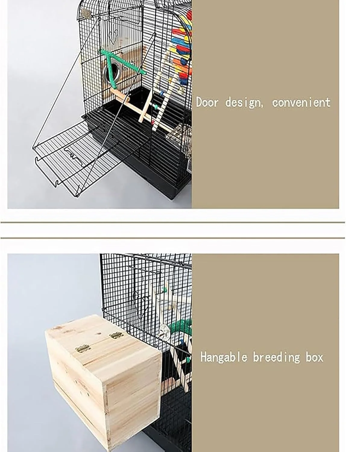 قفس ایستاده 27.5 اینچی، قفس طوطی برزیلی از جنس آهن فرفورژه با سینی کشویی، قفس پرنده مشکی برای طوطی برزیلی، مرغ عشق، عروس هلندی، مرغ باجریگار - پرندگان کوچک/متوسط (آبی)