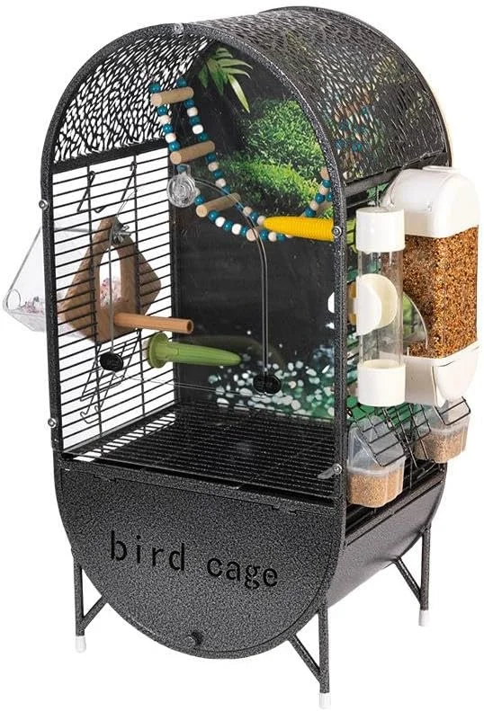 قفس پرنده پانوراما آکریلیک SHAMWA با پس زمینه، قفس نمایش خانگی برای پرندگان و حیوانات خانگی 72x37.5x28 سانتی متر، ویلای پرنده سرپوشیده شامل لوازم جانبی کامل، ویلای ابری پرنده ضد پاشش (C)
