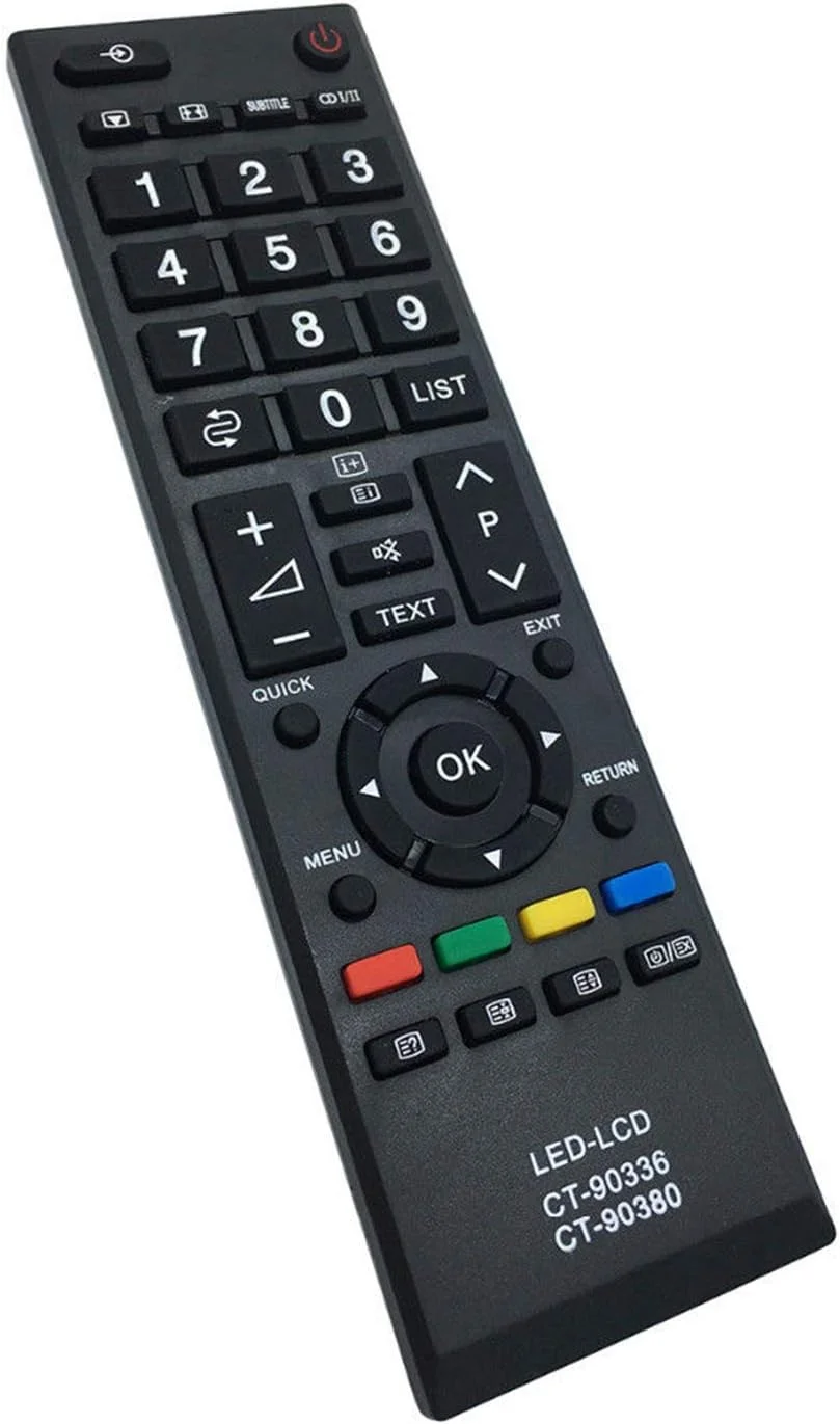 ریموت کنترل جایگزین Allimity مدل CT-90336 CT-90380 برای تلویزیون های LED HDMI توشیبا سری 23PB200، سری 29PB200، سری 32PB200، سری 40PB200، سری 29PB202، سری 23PU200، سری 32PU200، سری 40PU200