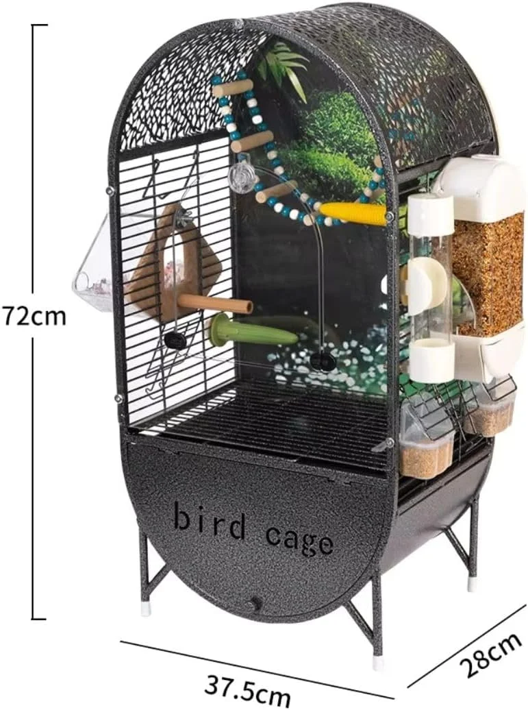 قفس پرنده پانوراما آکریلیک SHAMWA با پس زمینه، قفس نمایش خانگی برای پرندگان و حیوانات خانگی 72x37.5x28 سانتی متر، ویلای پرنده سرپوشیده شامل لوازم جانبی کامل، ویلای ابری پرنده ضد پاشش (C)