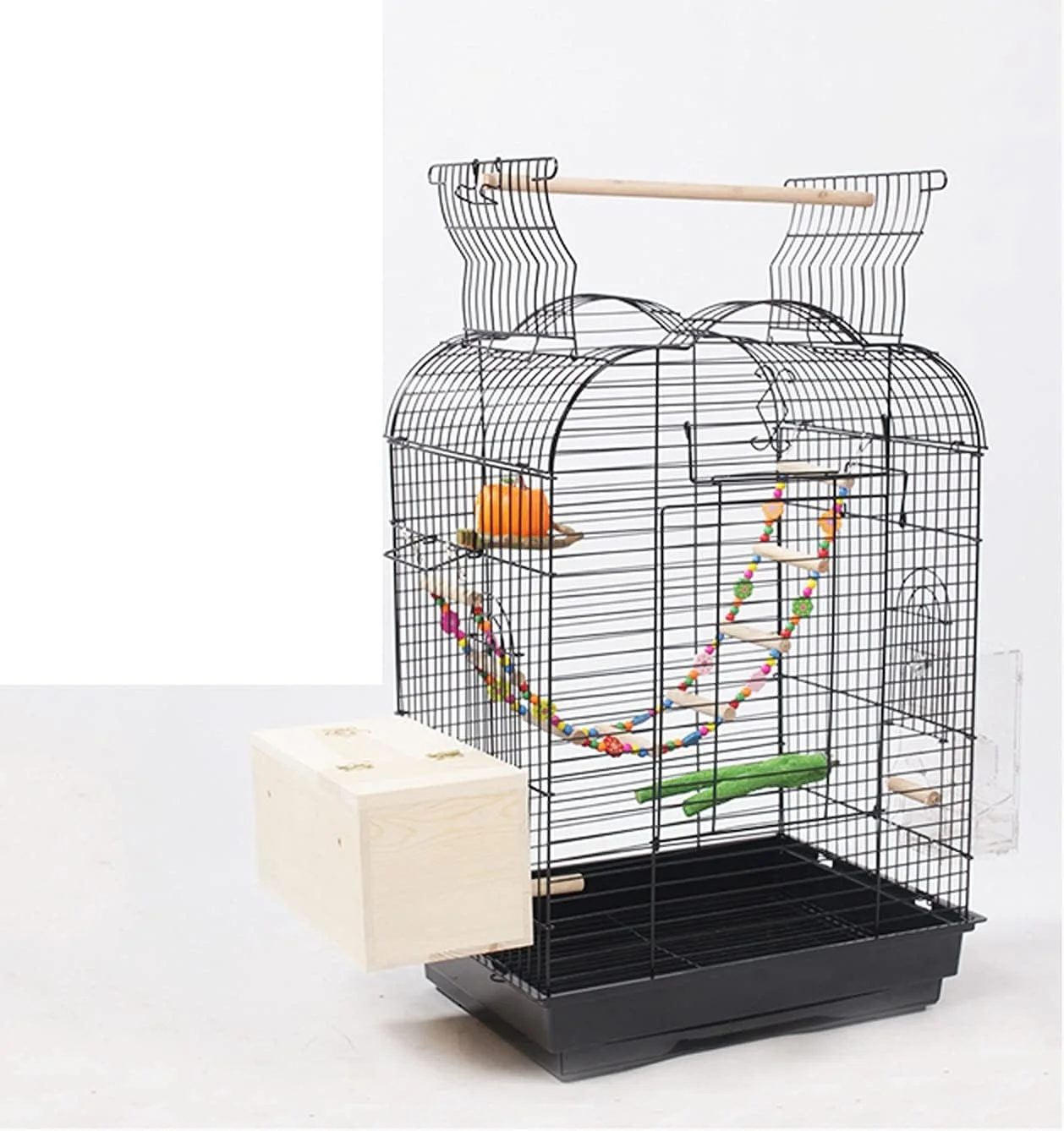 قفس پرنده نیم دایره ای، قفس طوطی برزیلی فلزی، قفس راهب پوست ببری، قفس آویز مد روز برای طوطی برزیلی، قناری، مرغ عشق، لوازم حیوانات خانگی
