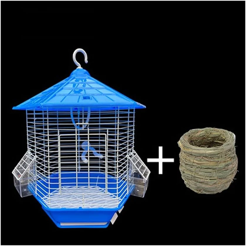 قفس پرنده سیسویم، قفس طوطی، قفس زینتی شش ضلعی، قفس پرنده طوطی پوست ببری، قفس پرورش آهن اقاقیا بزرگ و کوچک برای پرندگان کوچک، قفس مرغ عشق (اندازه: بزرگ، رنگ: A)