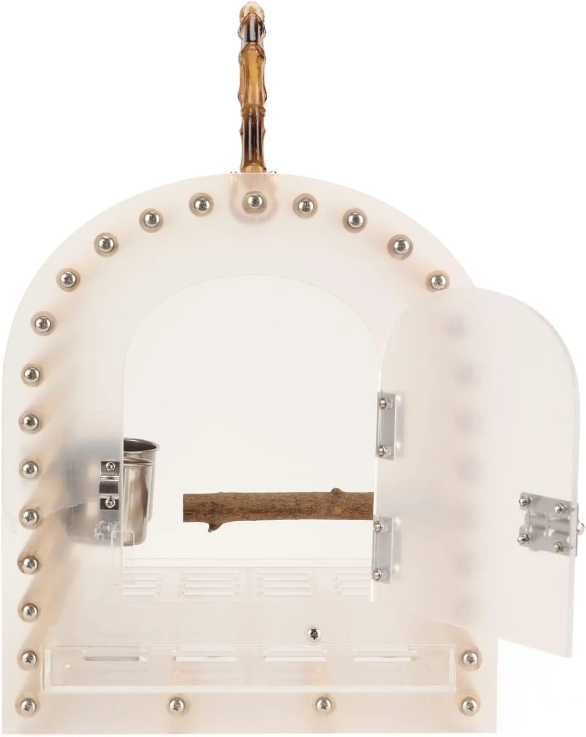 قفس پرنده قابل حمل RvSky، قفس پرنده ضد فرار، قوس دایره ای، آکریلیک شفاف کوچک، حامل پرنده مسافرتی برای پرنده