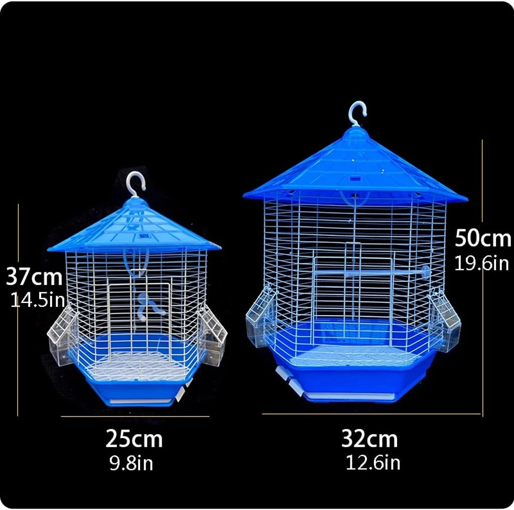 قفس پرنده سیسویم، قفس طوطی، قفس زینتی شش ضلعی، قفس پرنده طوطی پوست ببری، قفس پرورش آهن اقاقیا بزرگ و کوچک برای پرندگان کوچک، قفس مرغ عشق (اندازه: بزرگ، رنگ: A)