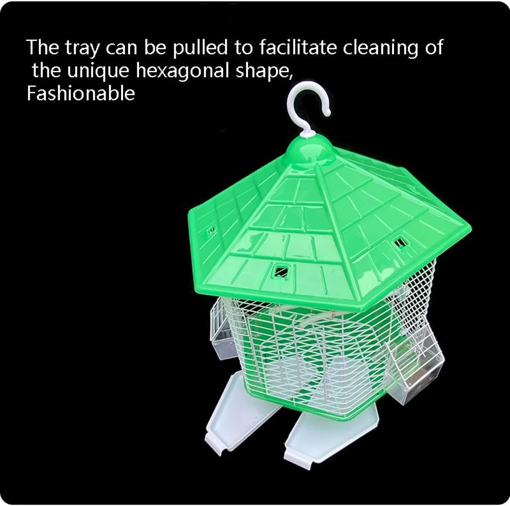 قفس پرنده سیسویم، قفس طوطی، قفس زینتی شش ضلعی، قفس پرنده طوطی پوست ببری، قفس پرورش آهن اقاقیا بزرگ و کوچک برای پرندگان کوچک، قفس مرغ عشق (اندازه: بزرگ، رنگ: A)