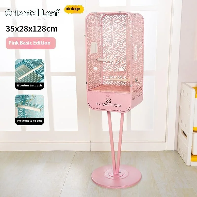 قفس پرنده آکریلیک پانوراما SHAMWA با پایه 128x35x28 سانتی متر، قفس نمایش خانگی برای پرندگان و حیوانات خانگی ویلا پرنده سرپوشیده شامل لوازم جانبی کامل، ویلا ابری پرنده ضد پاشش (D)