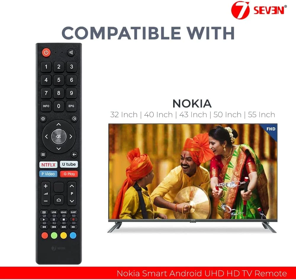 ریموت کنترل تلویزیون نوکیا مدل 7SEVEN® سازگار با تلویزیون های هوشمند اندروید 4K LED UHD HD دارای کلیدهای میانبر OTT بدون فرمان صوتی - دقیقا مشابه ریموت کنترل فعلی ریموت کنترل تلویزیون نوکیا مدل 7SEVEN® سازگار با تلویزیون های هوشمند اندروید 4K LED UHD HD دارای کلیدهای میانبر OTT بدون فرمان صوتی - دقیقا مشابه ریموت کنترل فعلی