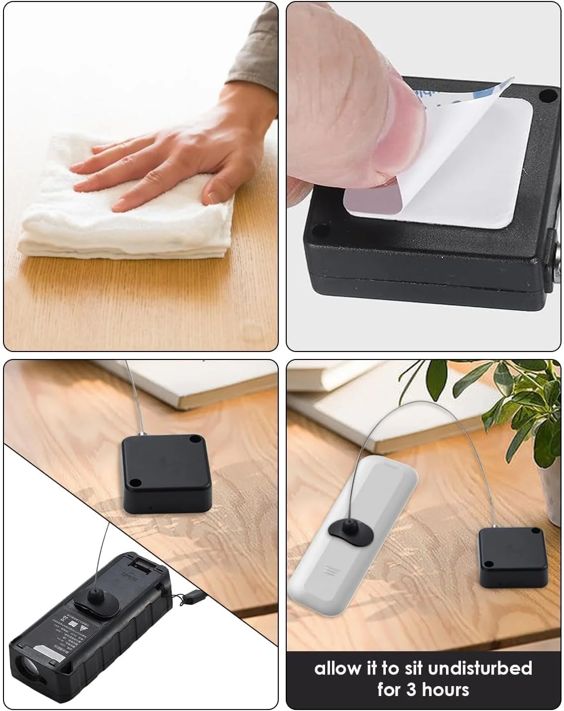 قفل نگهدارنده ریموت کنترل جمع شونده 2 عددی با بند ایمنی قابل تنظیم 2 متری برای ریموت تلویزیون، دسته بازی و دستگاه های الکترونیکی - ضد گم شدن، عالی برای نمایشگاه، دفتر و استفاده خانگی.