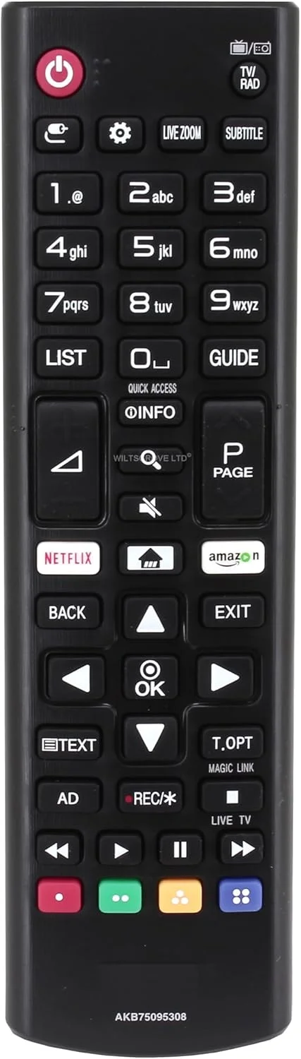 کنترل از راه دور تلویزیون اصلی 121AV برای تلویزیون ال جی AKB75375608 مناسب برای تلویزیون 4K UHD 32LK6100 32LK6100PLB 32 اینچ هوشمند با سیستم عامل Web OS