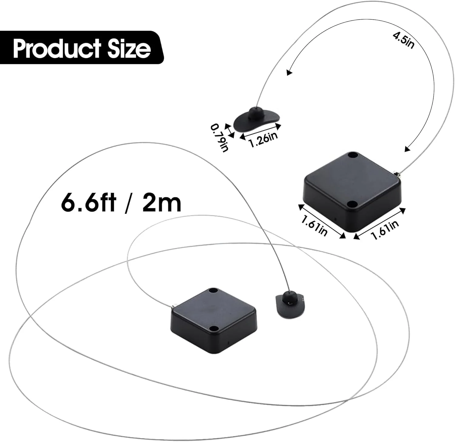 قفل نگهدارنده ریموت کنترل جمع شونده 2 عددی با بند ایمنی قابل تنظیم 2 متری برای ریموت تلویزیون، دسته بازی و دستگاه های الکترونیکی - ضد گم شدن، عالی برای نمایشگاه، دفتر و استفاده خانگی.
