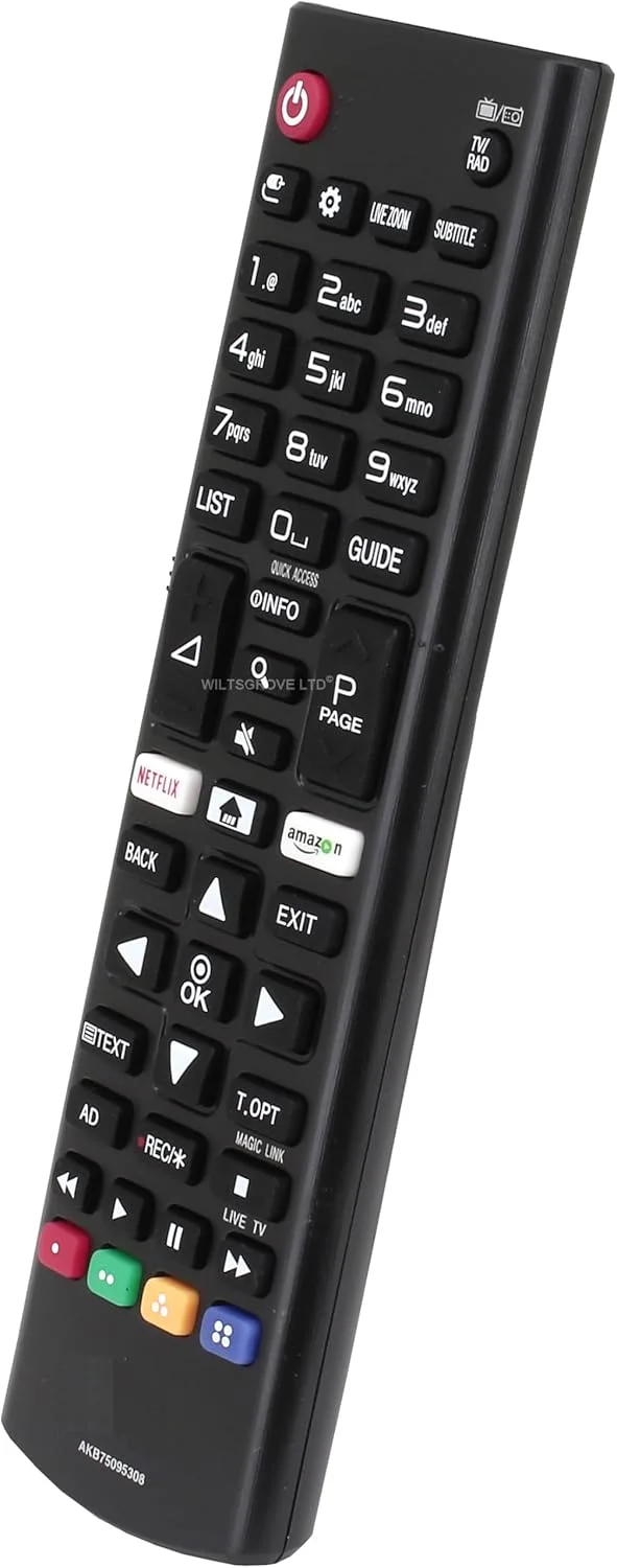 کنترل از راه دور تلویزیون اصلی 121AV برای تلویزیون ال جی AKB75375608 مناسب برای تلویزیون 4K UHD 32LK6100 32LK6100PLB 32 اینچ هوشمند با سیستم عامل Web OS