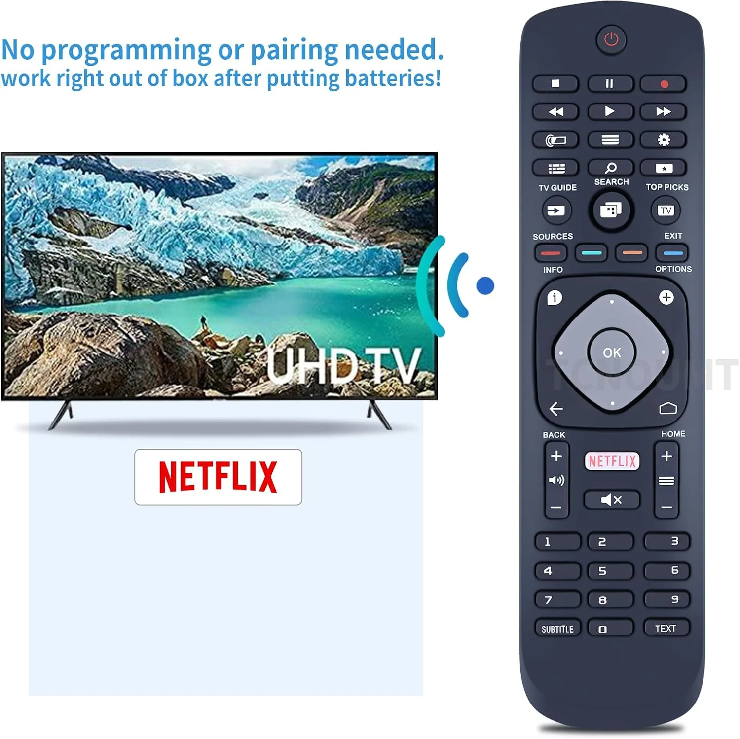 ریموت کنترل یونیورسال مناسب برای تلویزیون ال ای دی فیلیپس مدل های 50PUT6103 50PUT6103/56 55PUT6103 55PUT6103/56 32PHT5102 32PHT5102/79 43PFT5102 43PFT5102/79 50PUT6102 50PUT6102/79 50PUT6103 50PUT6103/75 50PUT6103/79