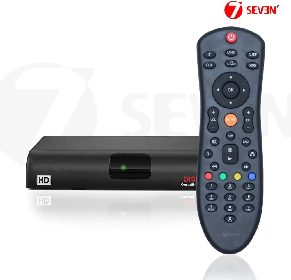 ریموت کنترل جایگزین سازگار با دیش تی وی 7SEVEN® برای تمام دستگاه های SD/HD DTH با قابلیت ضبط