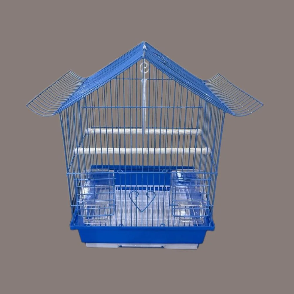 قفس پرنده کوچک قابل حمل در فضای باز، قفس پرورش پرندگان کوچک مانند فنچ، مرغ عشق، قناری و غیره (آبی)