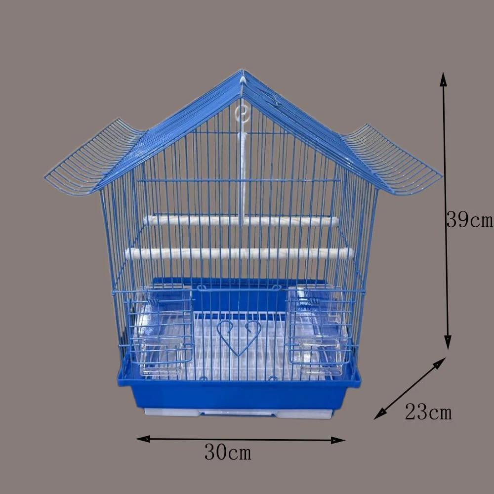 قفس پرنده کوچک قابل حمل در فضای باز، قفس پرورش پرندگان کوچک مانند فنچ، مرغ عشق، قناری و غیره (آبی)