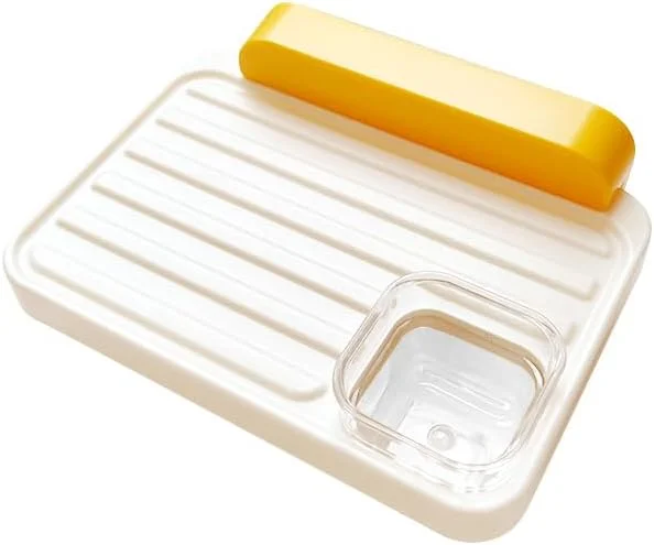 سکوی قفس پرنده پلاستیکی ساده، مناسب برای ایستادن و غذا خوردن حیوانات خانگی کوچک، با پنجره بزرگ و شفاف برای مشاهده و فضای مرتفع راحت