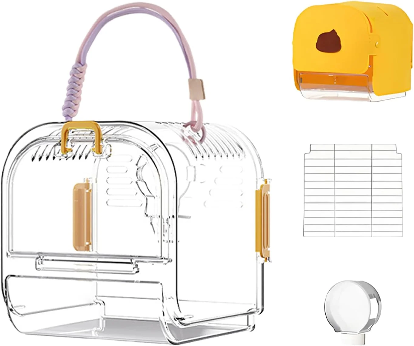 قفس مسافرتی طوطی، قفس حمل کوچک طوطی سانان قابل حمل - زیستگاه پرنده خانگی قابل حمل برای ماکائو، کانور، عروس هلندی، گنجشک و مرغ عشق