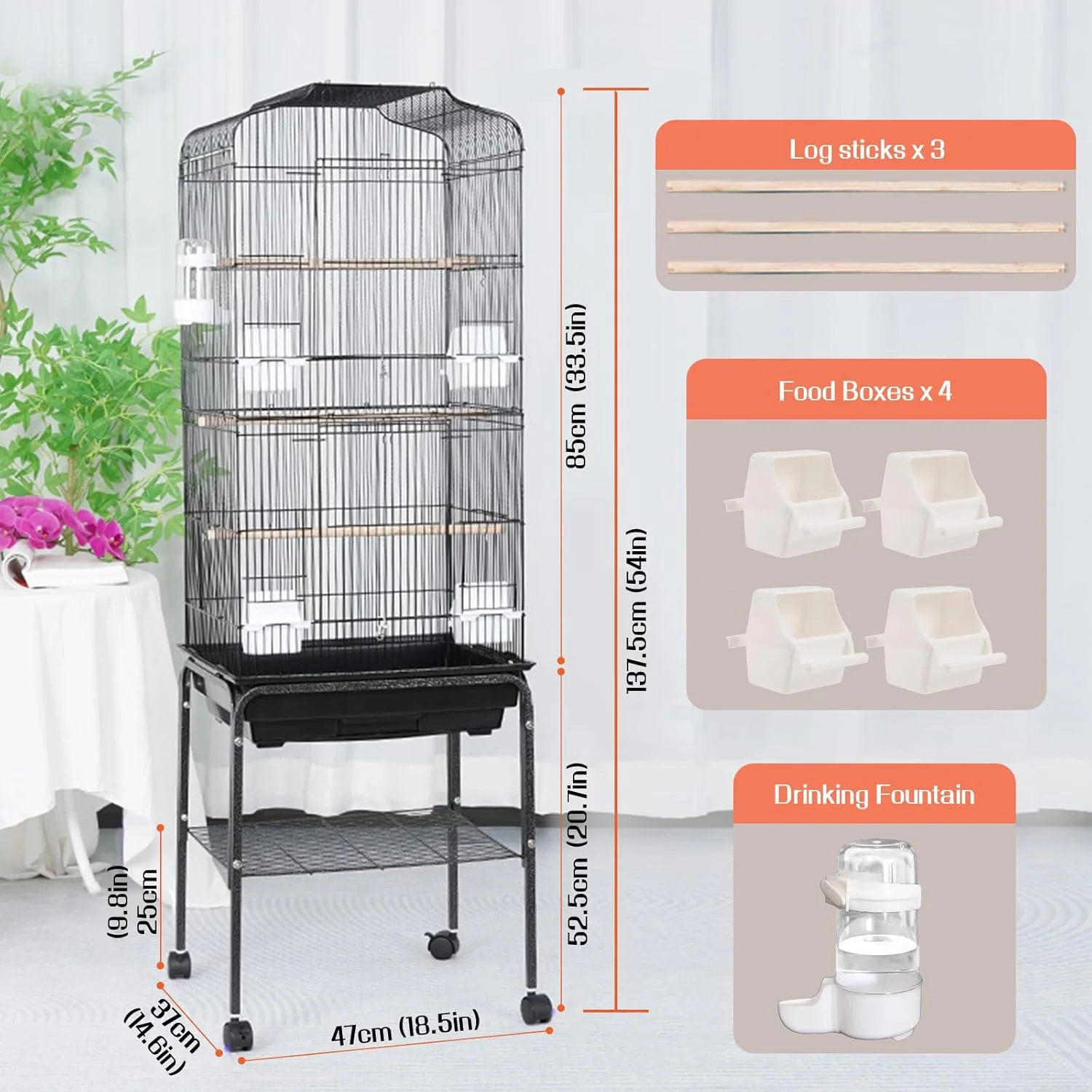 قفس پرنده بزرگ باز PeiQi، با براکت های چرخشی و سینی زیرین، قفس پرنده با بالای باز، مناسب برای کانور، پاراکیت، کوکاتیل، فنچ، ماکائو، کاکادو، گونه های پرندگان کوچک تا بزرگ قفس پرنده بزرگ باز PeiQi، با براکت های چرخشی و سینی زیرین، قفس پرنده با بالای باز، مناسب برای کانور، پاراکیت، کوکاتیل، فنچ، ماکائو، کاکادو، گونه های پرندگان کوچک تا بزرگ