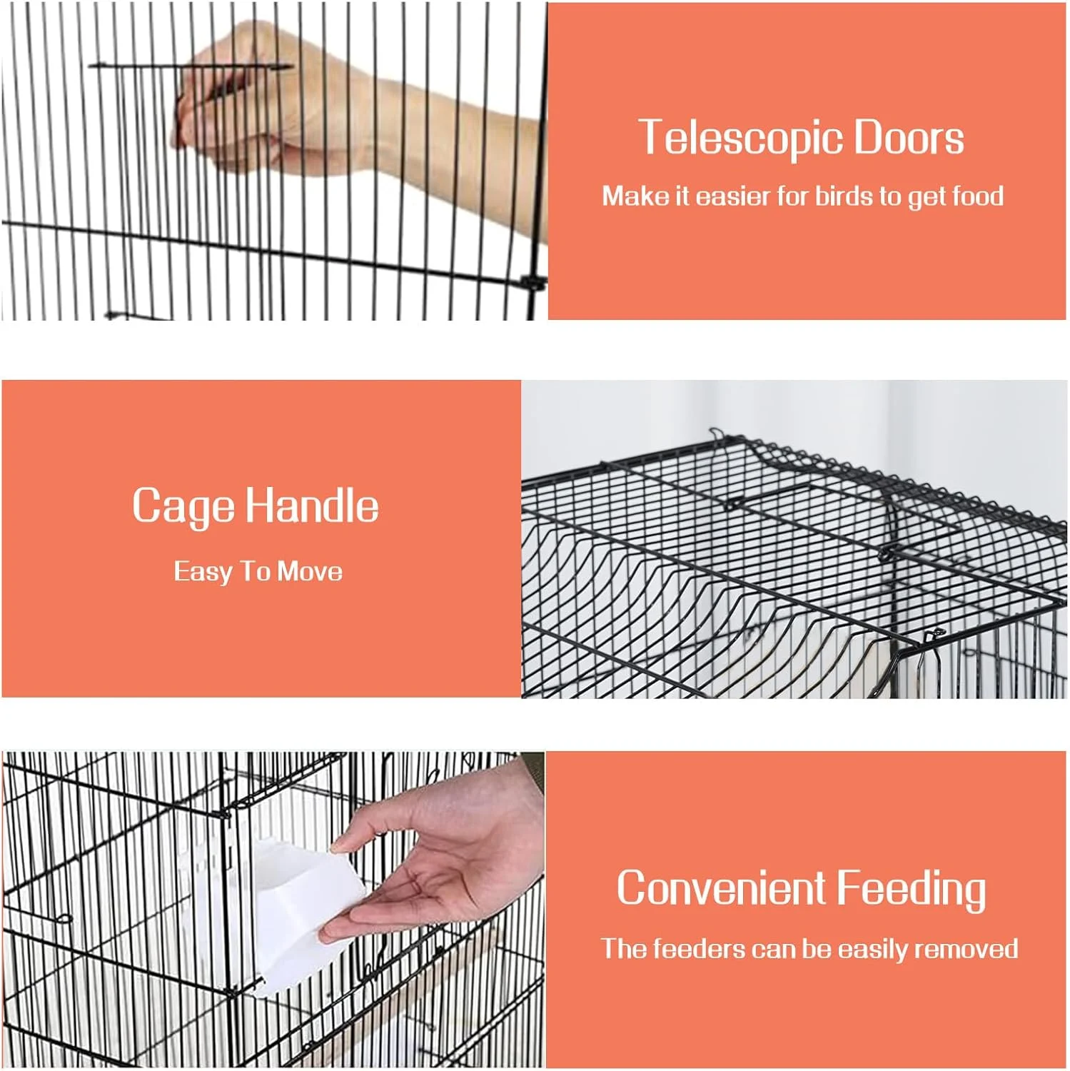 قفس پرنده بزرگ باز PeiQi، با براکت های چرخشی و سینی زیرین، قفس پرنده با بالای باز، مناسب برای کانور، پاراکیت، کوکاتیل، فنچ، ماکائو، کاکادو، گونه های پرندگان کوچک تا بزرگ قفس پرنده بزرگ باز PeiQi، با براکت های چرخشی و سینی زیرین، قفس پرنده با بالای باز، مناسب برای کانور، پاراکیت، کوکاتیل، فنچ، ماکائو، کاکادو، گونه های پرندگان کوچک تا بزرگ