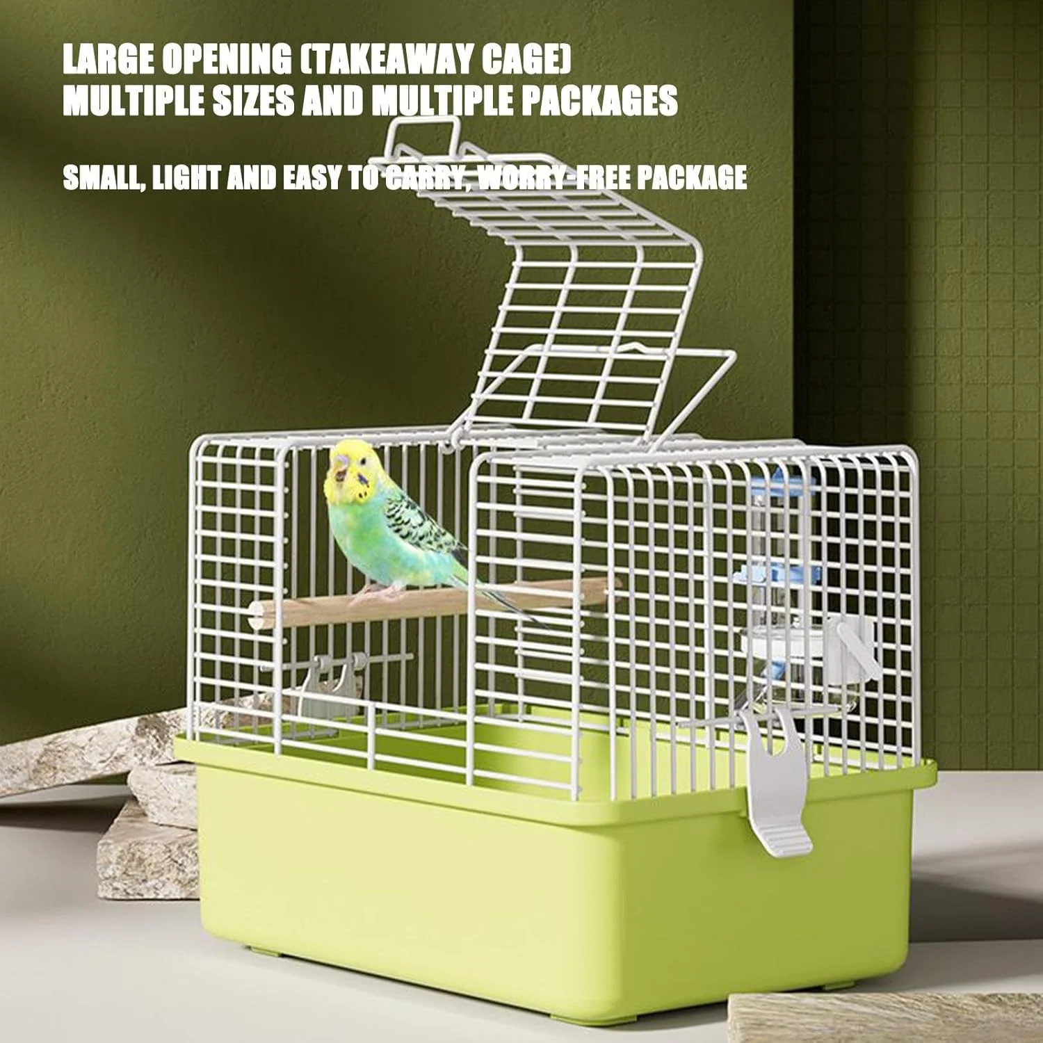 قفس پرنده طوطی مانور با دسته برای خانه یا مسافرت، خانه پرندگان جداشدنی، قفس مسافرتی برای حیوانات کوچک 30x23x20 سانتی متر