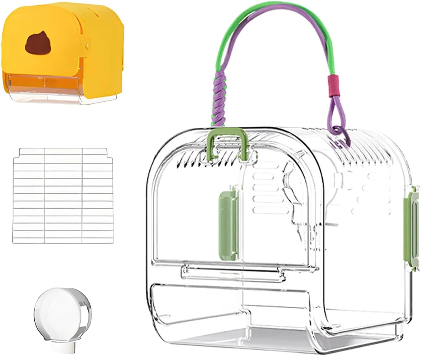 قفس مسافرتی پرندگان، قفس حمل پرنده با سینی کشویی، نصب آسان زیستگاه پرنده خانگی برای ماکائو، گنجشک، مرغ عشق، طوطی برزیلی، عروس هلندی