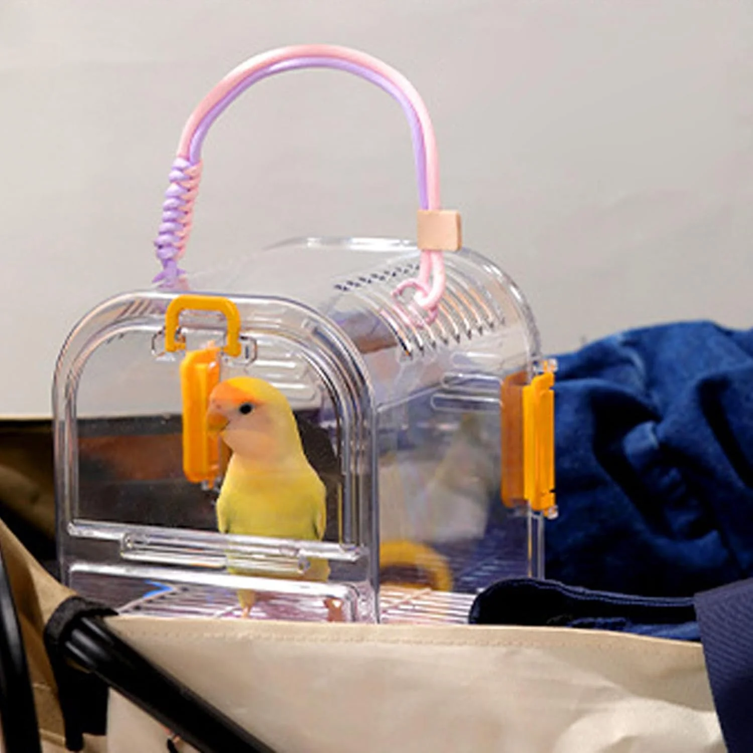 قفس حمل پرنده | قفس حمل طوطی با سینی کشویی | زیستگاه پرنده خانگی قابل حمل برای ماکائو، کانور، عروس هلندی، گنجشک و مرغ عشق