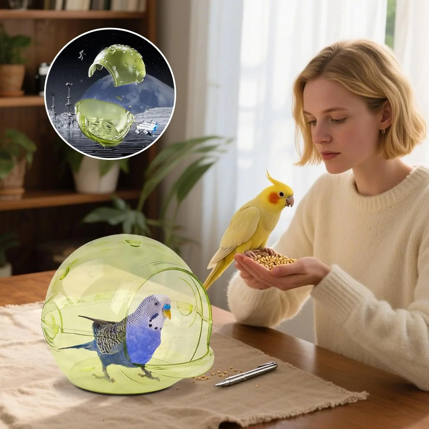 لانه پرنده برای قفس | لانه طوطی برای تخم گذاری، پرورش و خوابیدن، لوازم جانبی قفس پناهگاه پرورش برای فنچ، مرغ عشق، همستر، کانور، عروس هلندی، مرغ عشق و حیوانات کوچک