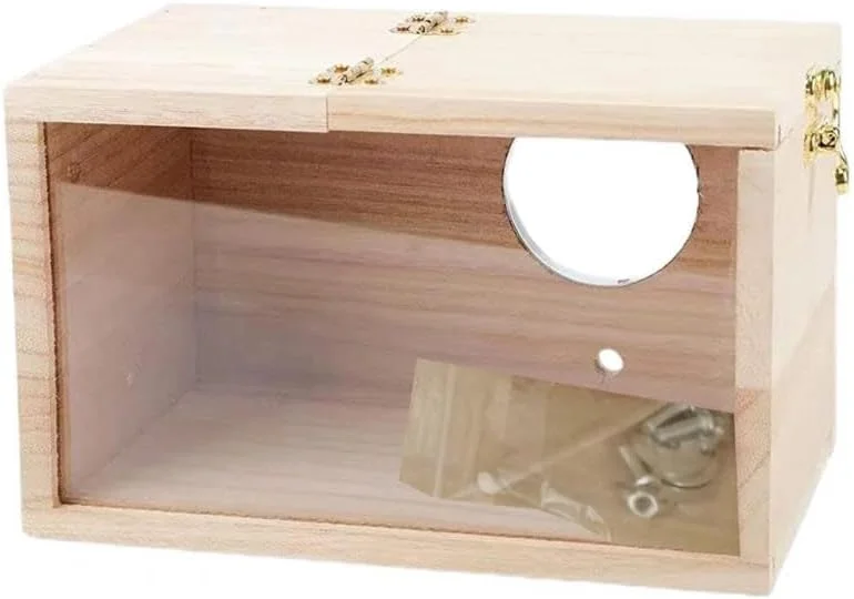 خانه لانه سازی پرندگان با نشیمنگاه چوبی، LORYFOOD، دسترسی از طریق سوراخ، لانه سازی، قوی، بادوام، ارتفاع 15 سانتی متر، غذای کامل برای لوری ها و لوریکیت ها