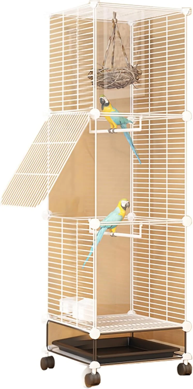 قفس پرنده شفاف Miss Tiara برای دید بهینه و راحتی (سفید S)