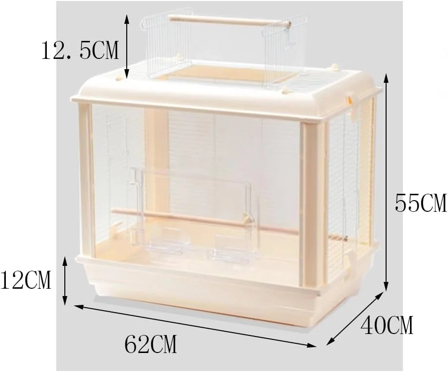 قفس پرنده لیجیاکسیوکسی-101 برای طوطی ها و پرندگان، شاسی عمیق، قابل استخراج و تمیز کردن آسان، قفس مشاهده جلویی اکریلیک، سه طرف سیم کشی