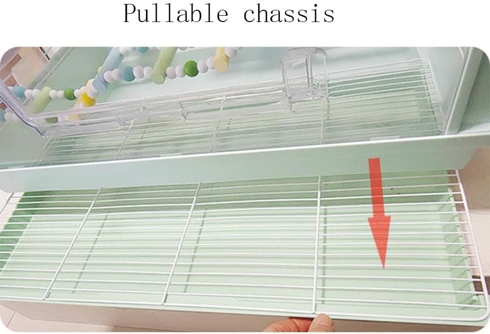 قفس پرنده لیجیاکسیوکسی-101 برای طوطی ها و پرندگان، شاسی عمیق، قابل استخراج و تمیز کردن آسان، قفس مشاهده جلویی اکریلیک، سه طرف سیم کشی