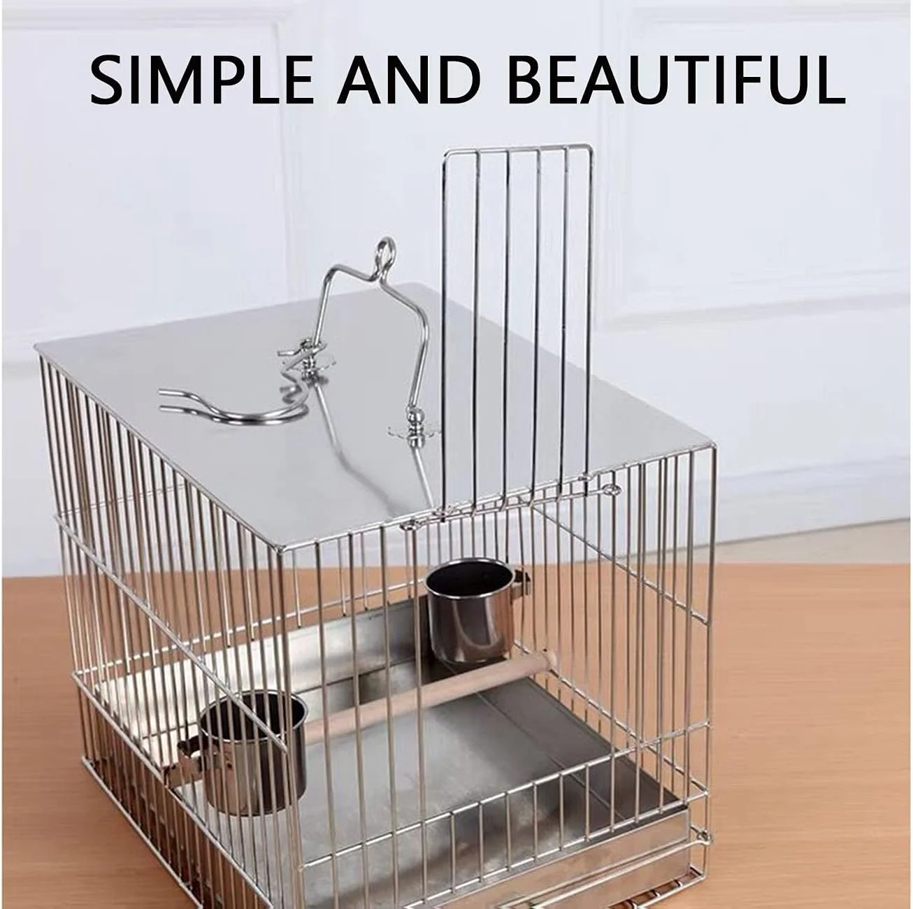 قفس پرنده KSZJSDBird سایز خیلی بزرگ، قفس پرنده خانگی مخصوص، خانه راحت برای پرندگان کوچک، قفس حمل و نقل مسافرتی برای طوطی ها، کانورها، مرغ عشق، عروس هلندی، پاراکیت ها (سایز: بزرگ)