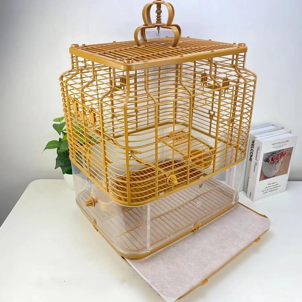 قفس پرنده بزرگ ضد پراکندگی برای طوطی ها و گل صد تومانی، قفس پرنده قابل آویزان شدن و چیدن قفس پرندگان