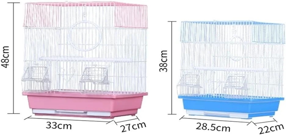 قفس پرنده فلزی LICHUAN با پایه و جعبه غذا، لوازم جانبی قفس پرنده برای طوطی، کانور، مرغ عشق، عروس هلندی، مرغ مینا (سایز: بزرگ)