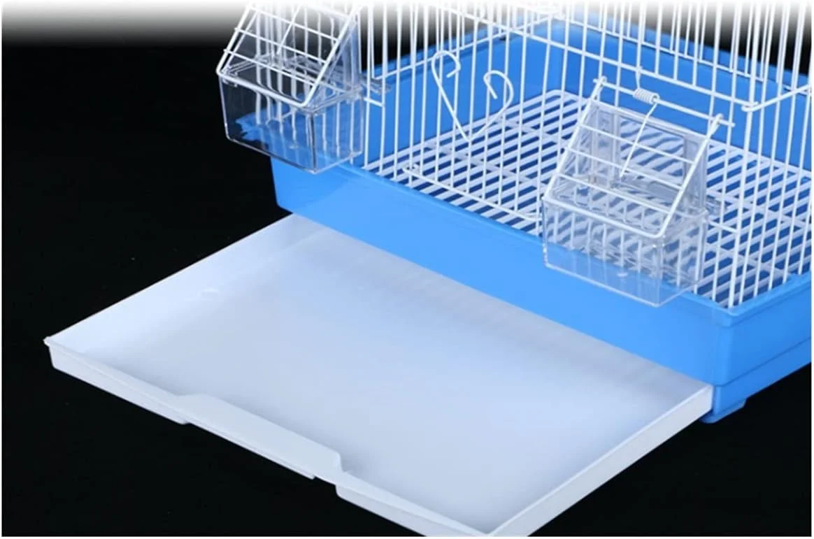 قفس پرنده فلزی LICHUAN با پایه و جعبه غذا، لوازم جانبی قفس پرنده برای طوطی، کانور، مرغ عشق، عروس هلندی، مرغ مینا (سایز: بزرگ)