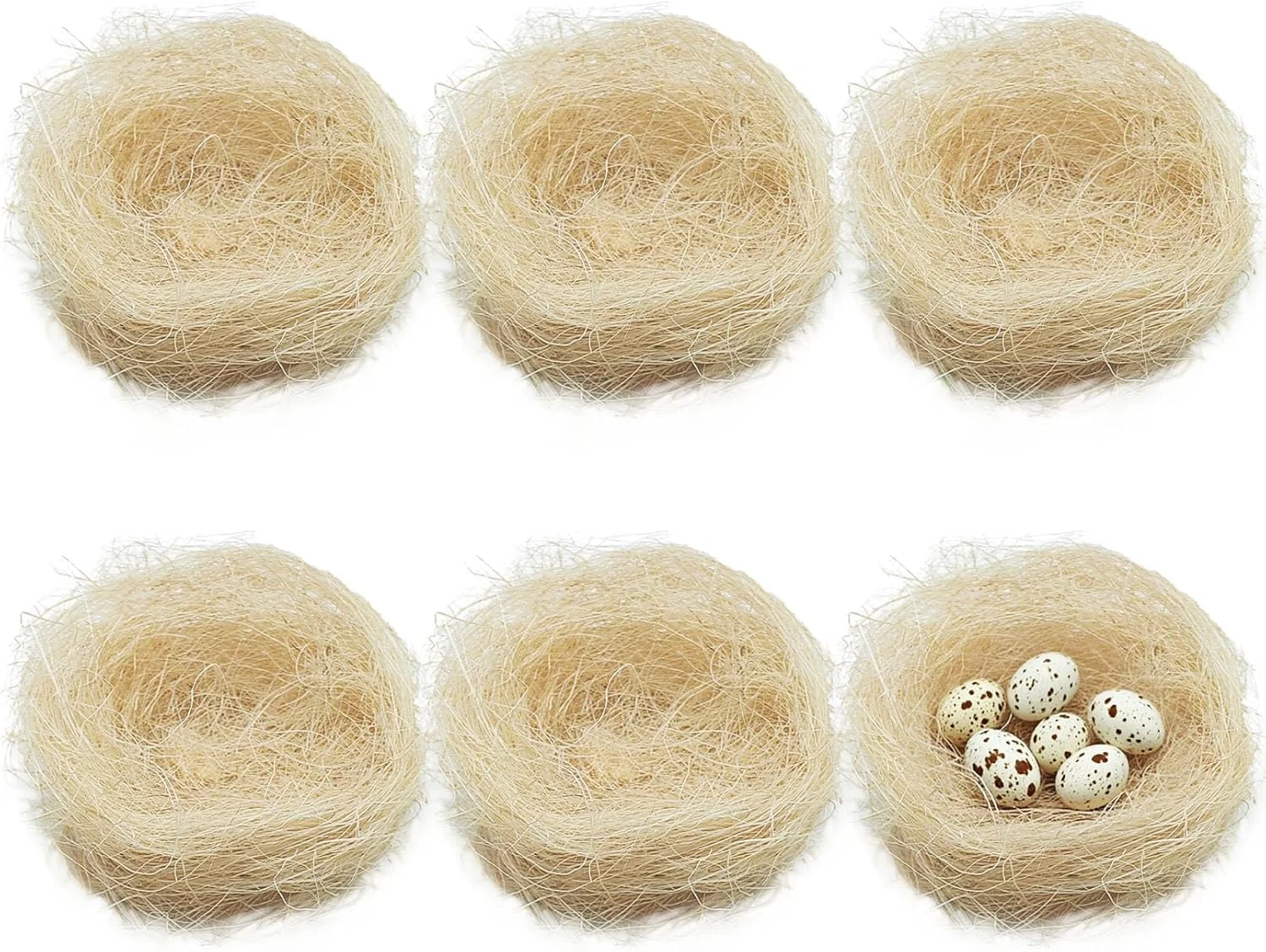لانه سازی پرندگان کاتسون، الیاف نارگیل، بستر لانه پرنده، ابریشم کتانی گرم و تنفسی برای پرندگان و حیوانات کوچک (بسته 6 عددی)