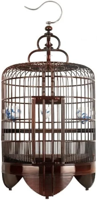 قفس پرنده بامبو به سبک رترو چینی، قفس پرنده حلقوی دست ساز، قفس پرنده سار کوچک و متوسط، قفس پرنده فضای باز (کوچک)