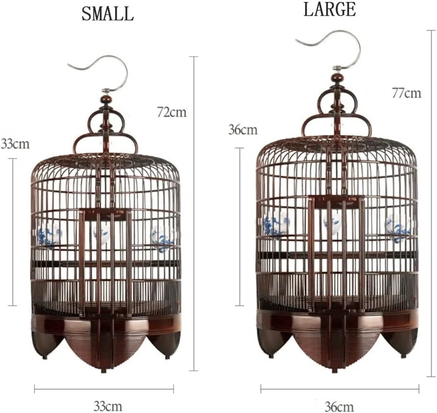 قفس پرنده بامبو به سبک رترو چینی، قفس پرنده حلقوی دست ساز، قفس پرنده سار کوچک و متوسط، قفس پرنده فضای باز (کوچک)