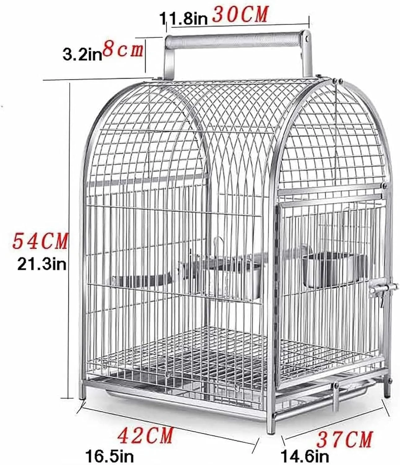 قفس پرنده طوطی استیل ضد زنگ JOSBY، قفس حمل پرنده از جنس آهن فرفورژه، قفس طوطی و مرغ عشق، قفس مسافرتی تنفسی، برای فنچ های خیلی کوچک، باغ وحش، مرغ عشق، برای مرغ عشق ها، مرغ عشق های کوتوله، خاکستری آفریقایی، کانور