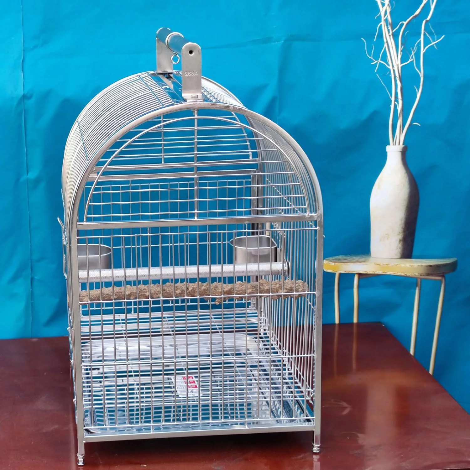 قفس پرنده طوطی استیل ضد زنگ JOSBY، قفس حمل پرنده از جنس آهن فرفورژه، قفس طوطی و مرغ عشق، قفس مسافرتی تنفسی، برای فنچ های خیلی کوچک، باغ وحش، مرغ عشق، برای مرغ عشق ها، مرغ عشق های کوتوله، خاکستری آفریقایی، کانور