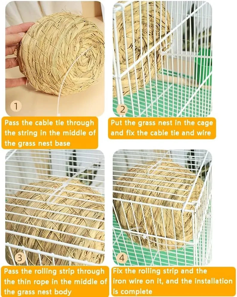 لانه پرنده دستباف Joyzzz، 2 عدد لانه پرنده حصیری با 3 بند، لانه پرنده طبیعی حصیری دست ساز، خانه پرنده شبیه سازی شده با الیاف طبیعی (متوسط) لانه پرنده دستباف Joyzzz، 2 عدد لانه پرنده حصیری با 3 بند، لانه پرنده طبیعی حصیری دست ساز، خانه پرنده شبیه سازی شده با الیاف طبیعی (متوسط)