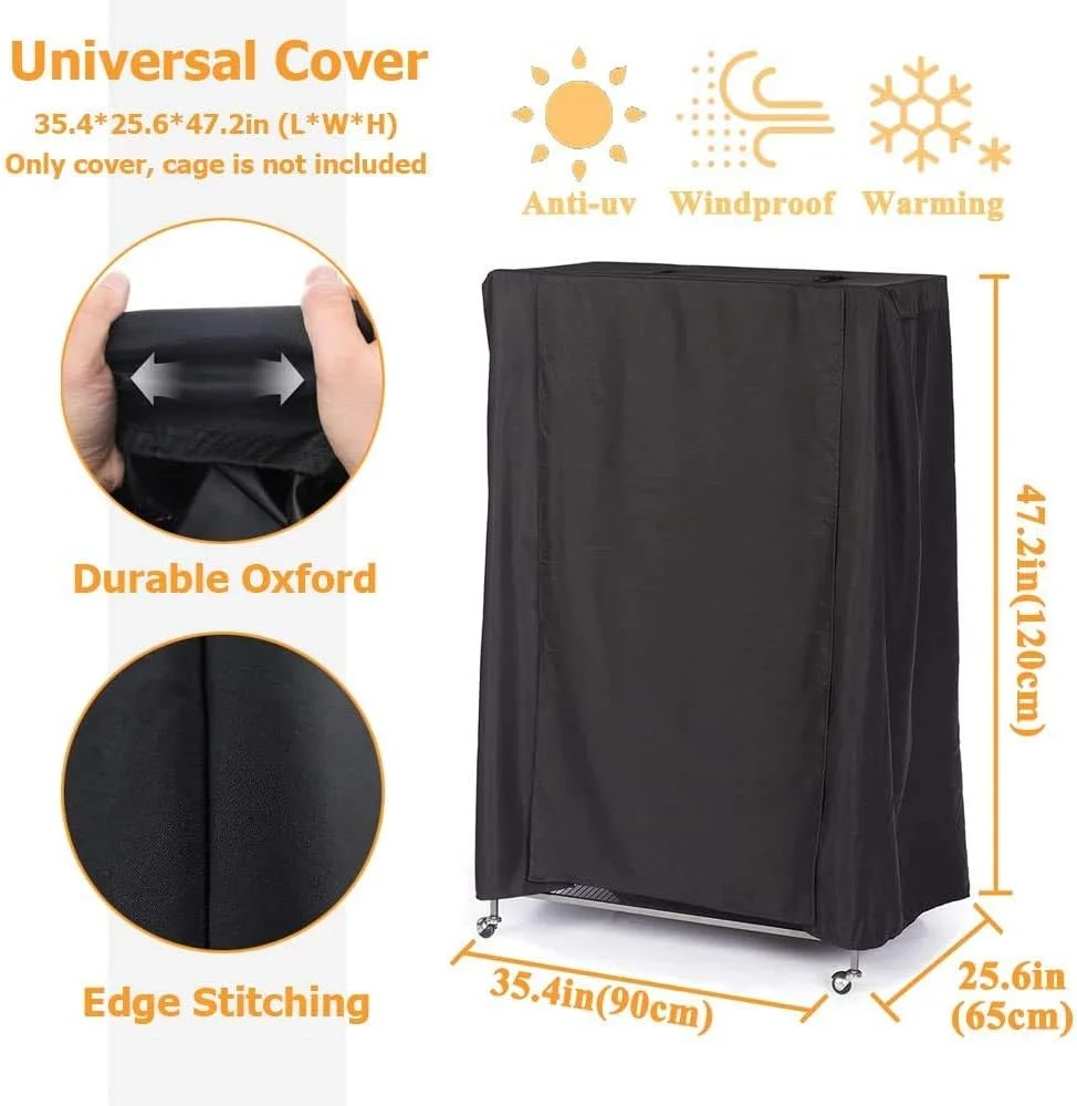 روکش قفس پرنده یونیورسال IE Pet Products، روکش قفس طوطی پرنده خیلی بزرگ، روکش قفس پرنده شب بخیر، بزرگ، مشکی